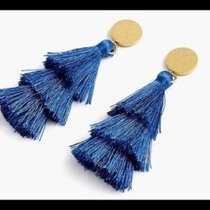 J. Crew Layered thread tassel earrings